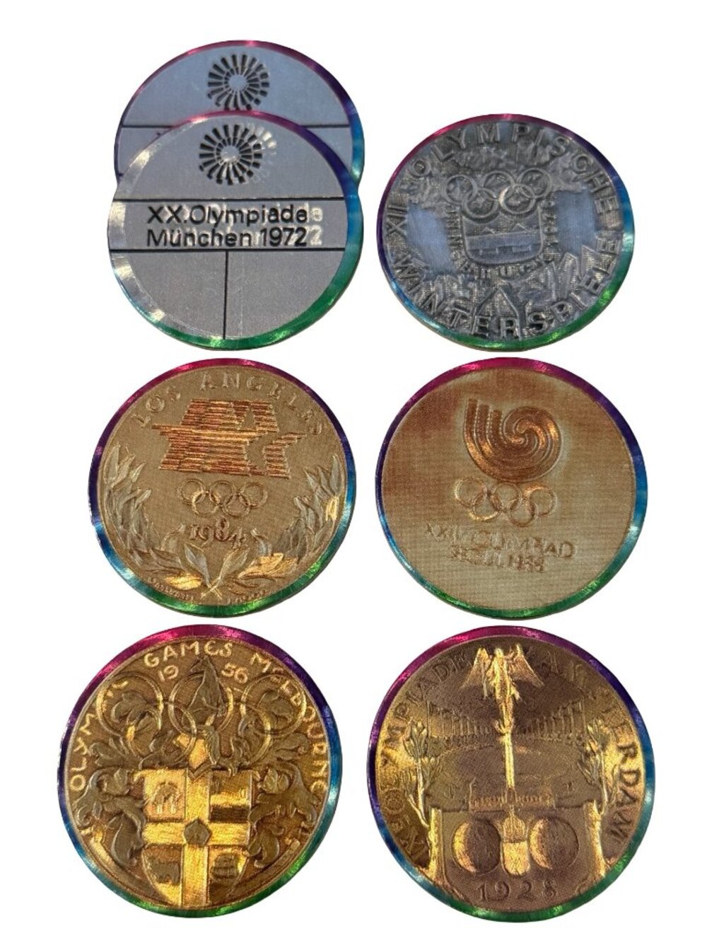 Vintage Atlanta 1996 Centennial Olympic Games Cardboard Pogs Slammers Lot of 7